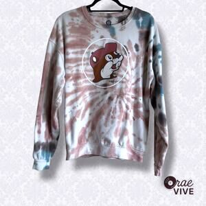 Buc-ee's Crew Neck Sweatshirt - Earth Tone Tie-Dye - Women's Size Large